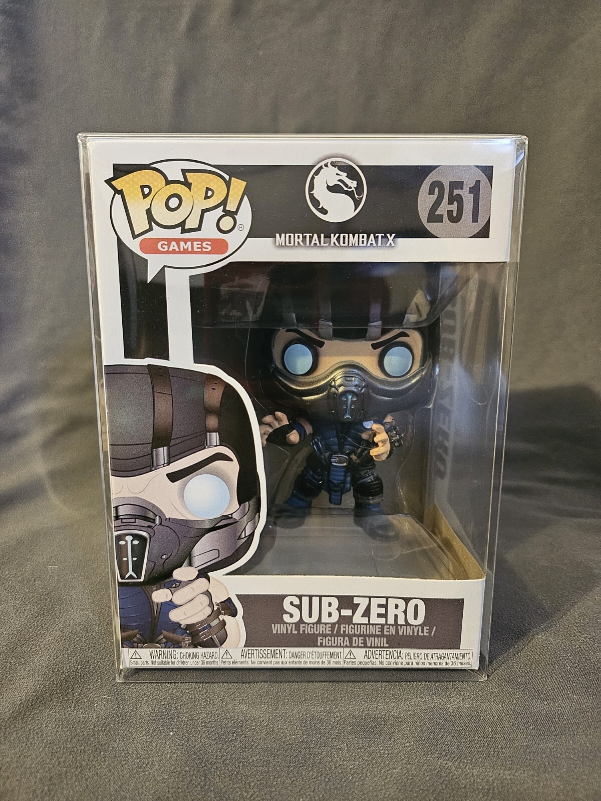 Funko Pop Mortal Kombat X Sub-Zero Vinyl Figure 251 with Protective Case