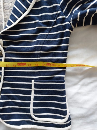 Mango Casuals Navy White Striped Blazer Size 10 - Picture 9 of 14