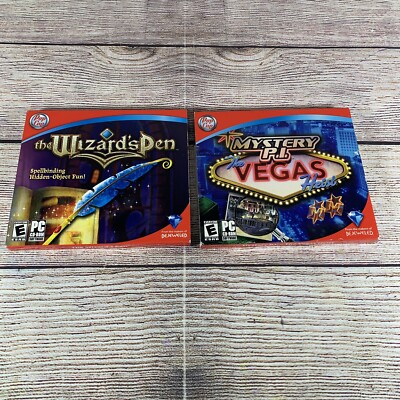Pop Cap Games Mystery PI The Vegas Heist & Wizard s Pen (PC, CD-ROM) Lot Of 2