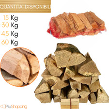 LEGNA DA ARDERE SACCO 15 30 45 60 KG STUFE CAMINI FAGGIO TRONCHETTI ACCENDIFUOCO