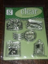 Clear Hampton Art 5 Stamps New Snowman, Present, North Pole, Christmas Themed