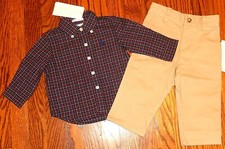 POLO RALPH LAUREN AUTHENTIC BABY BOYS BRAND NEW ORIGINAL 2Pc SET Size 3M, NWT