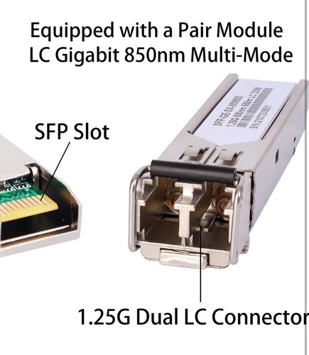 Pair of 1.25G/s Bidi Gigabit Multi-Mode Fiber Ethernet Media Converter 2pc SFPLC - Photo 6/8