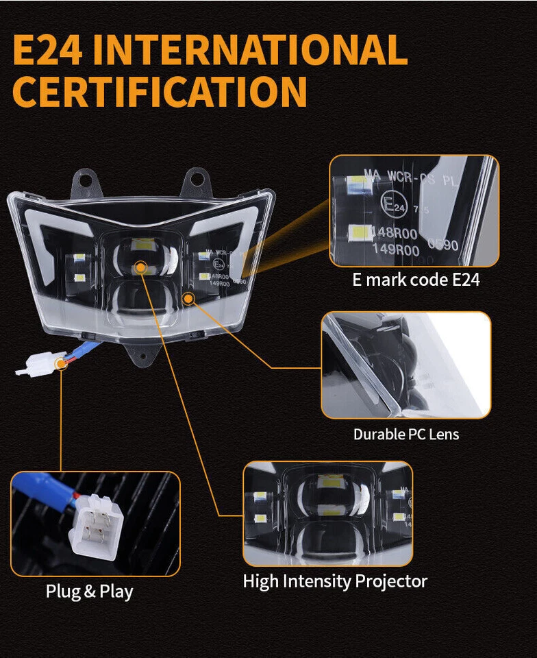 Faro LED con carenado para Kawasaki KX250 KX450 KLX230 KLX300 KX450F KX250F Foto 4 de 4