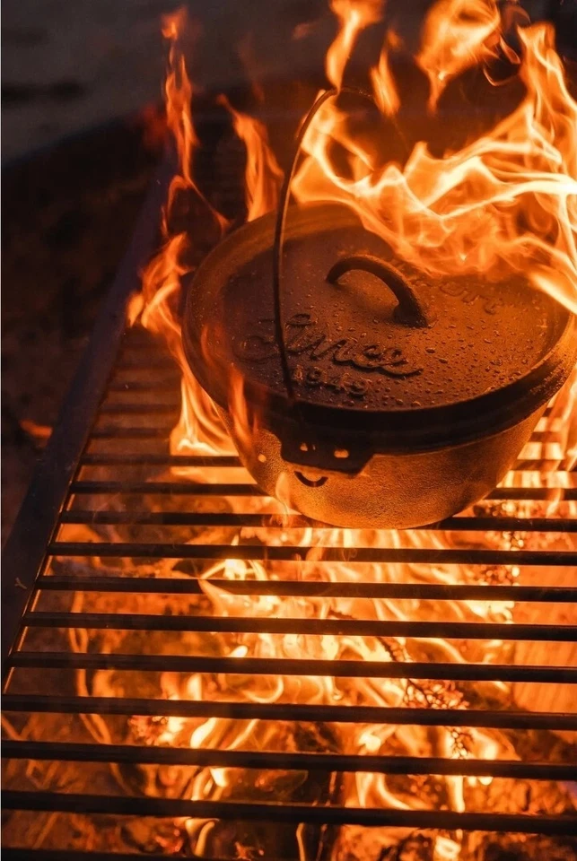 HORNO HOLANDÉS STANSPORT 4 QT HIERRO FUNDIDO PRE-SAZONADO CAMPING EXTERIOR FONDO PLANO Foto 4 de 4