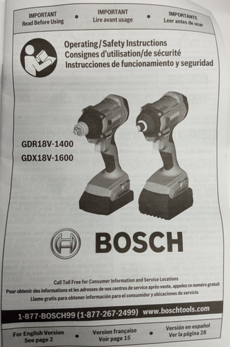 BOSCH GDX18V-1600 18V FREAK 1/4" & 1/2" 2- in-1 impact driver Bare Tool - Picture 4 of 5