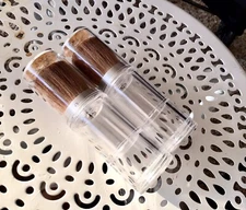 2 Empty New Powder Container Brush Tubes Refillable 4.75” X 2” + DIY RECIPE