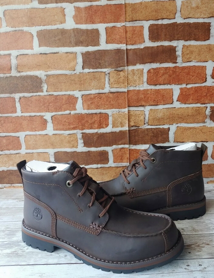 New Timberland Grantly Chukka Leather Moc Toe Ankle Dark  display picture 1