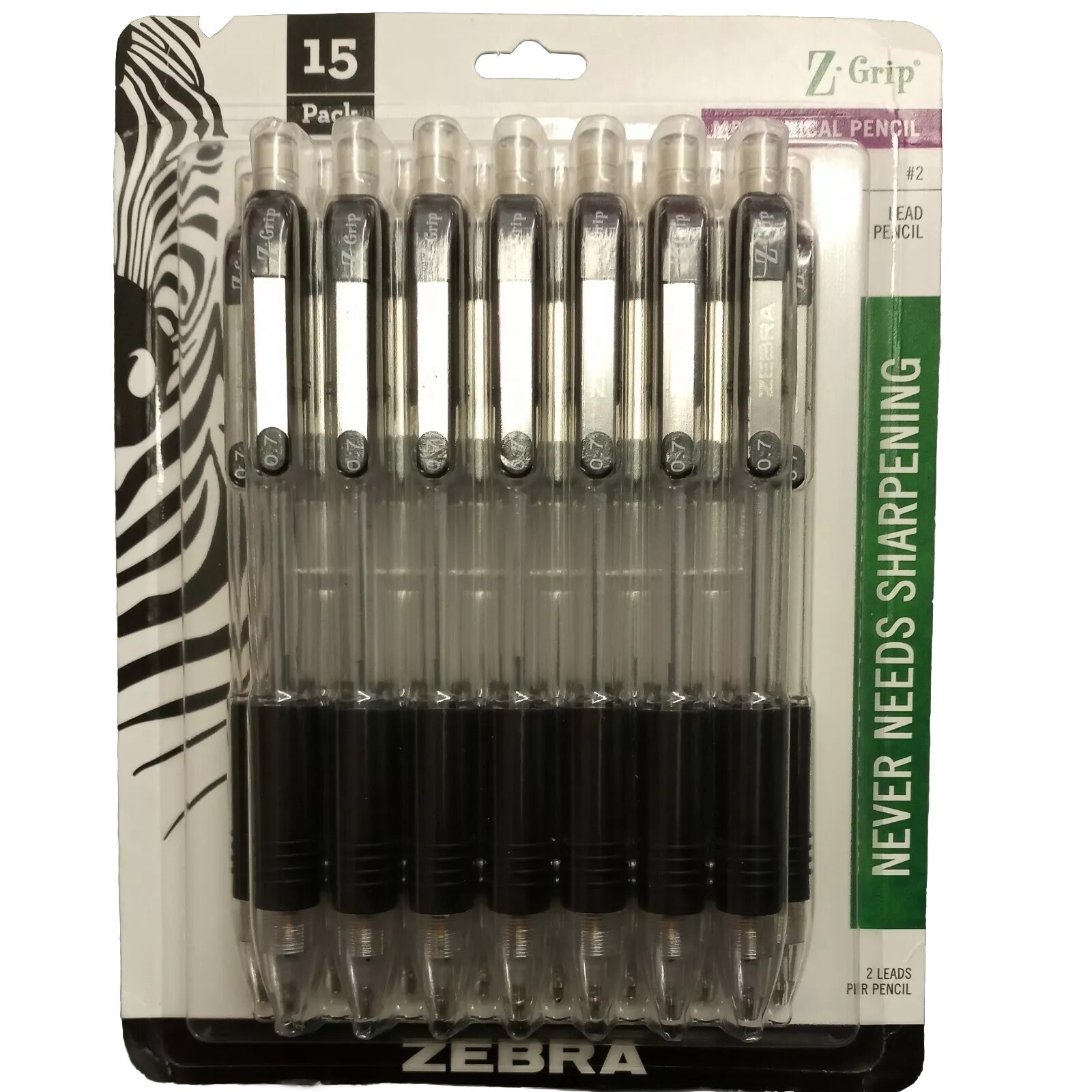 Zebra Pencils Z-Grip Max Mechanical  #2 15 Pack Never Need Sharpening-image