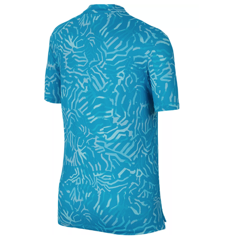 Nike Golf Polo Youth Girls Dri FIT Dry Short Sleeve V Neck Blue Small or Medium - Picture 3 of 5