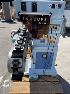 Ink Cups Inkcups USA Pad Printing Machine 2 Color Linear Conveyor