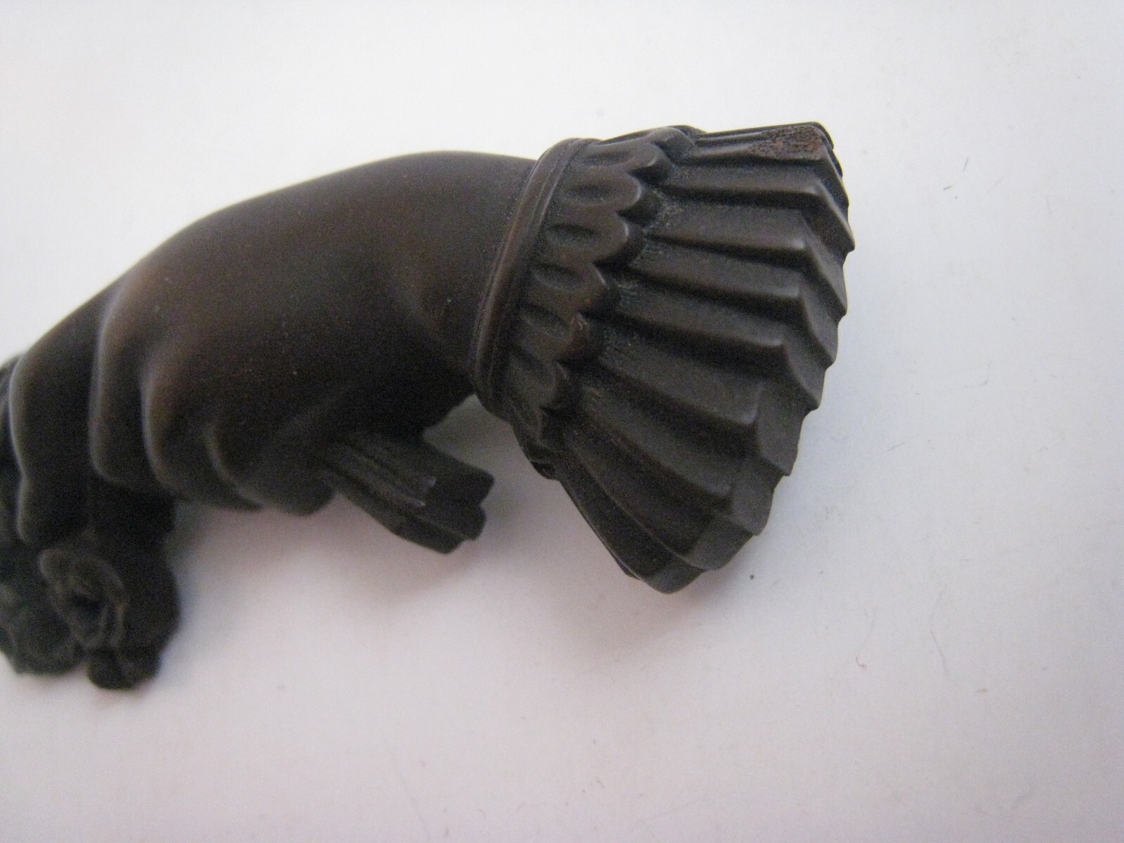 Antique Mourning Gutta Percha Pin .. Hand, Flowers, 1… Gem