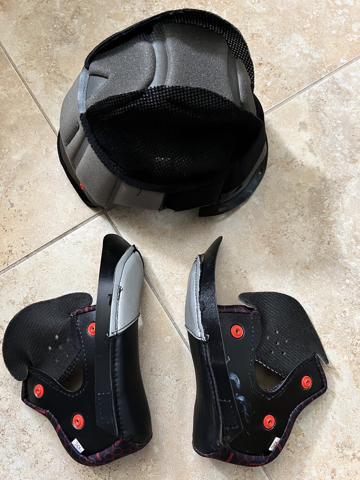 PDS Sedici Sistema II Parlare Motorcycle Helmet Cheek Pads and Top Liner XXL eBay