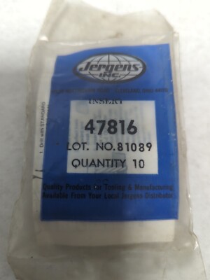 JERGENS INC,47816,THREAD LOCKING INSERT PACK OF 10 PCS NEW