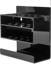 WallMounted 2Tier Black Acrylic 10-Slot Dry Erase Whiteboard Marker Eraser Hold