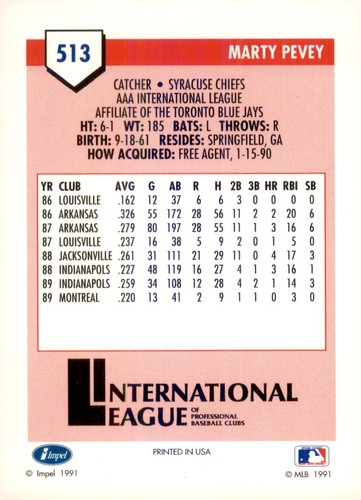 S7R6-7: 1991 IMPEL LINE DRIVE AAA BASEBALL CARDS YOU CHOOSE 501-650 PRE-ROOKIE - Picture 26 of 302