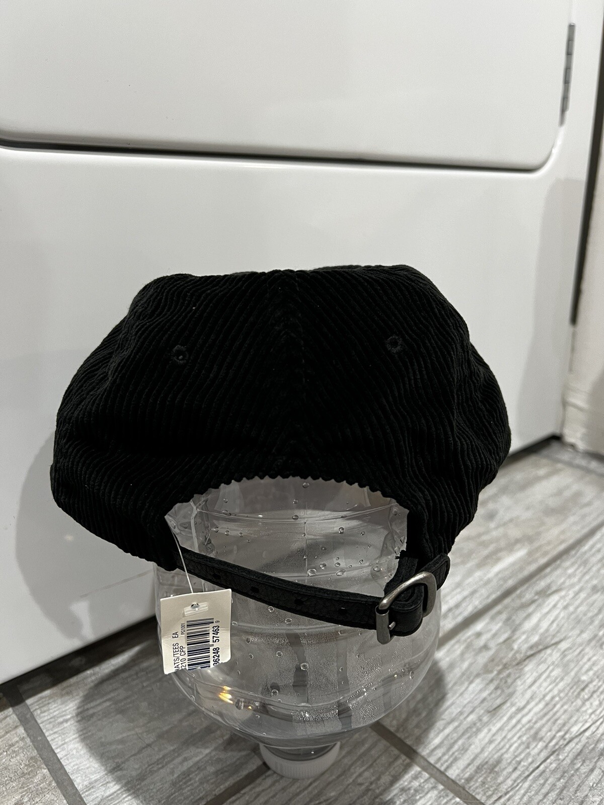 Cappello vintage Polo Ralph Lauren uomo nero velluto a coste pelle cinturino posteriore pony casual