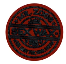 MR ZOGS SEX WAX Red Metallic Sticker Decal 3"x3"...Surf Skateboard Surfing Zoggs