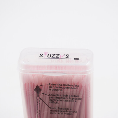 Medsuo 100pcs Plastic Double Head Dental Picks Soft Tooth Floss Picks Interdental Brush Flosser Sticks Portable Oral Dental Brush Cleaning Tool (Blue