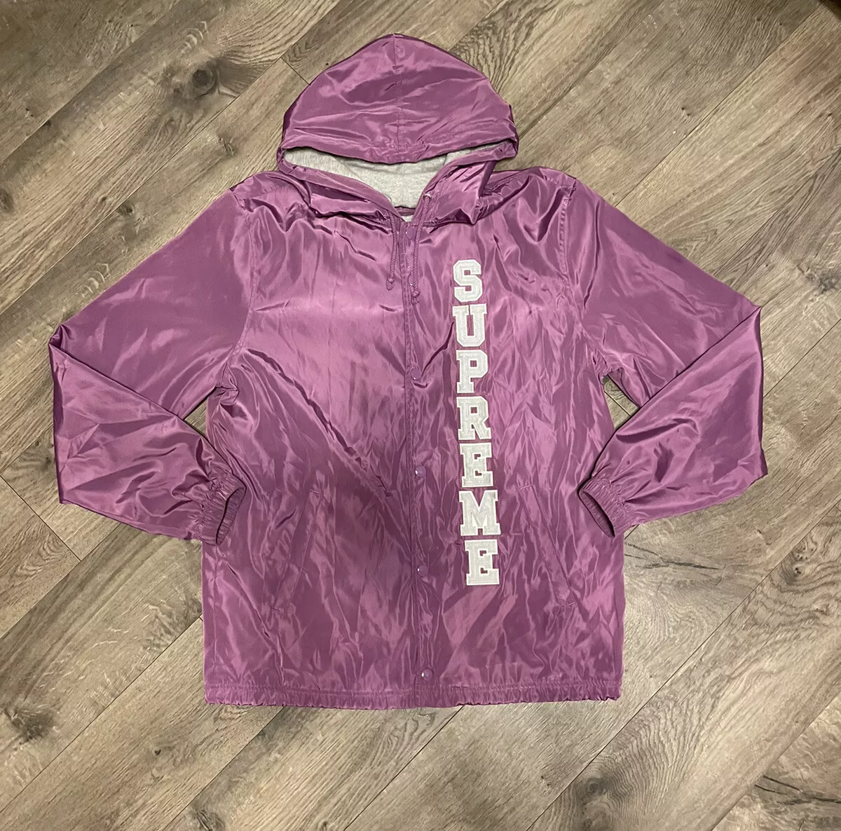 Veste d’entraîneur à capuche verticale suprême boîte logo bouton pression homme M Medium