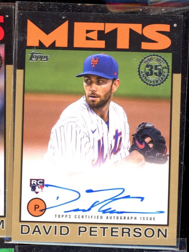 2021 Topps Baseball David Peterson Gold Rookie Auto 12/50 Mets Hot