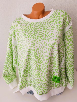 OVERSIZED SWEATER LINKSNAHT LEO SWEATSHIRT APFELGRÜN ONESIZE 40 42 44 46 NEW