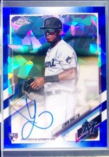 2021 Topps Chrome Sapphire Edition Lewin Diaz RC #RA-LD Marlins Rookie Autograph
