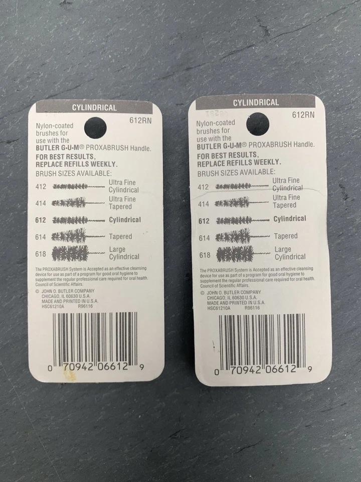 Butler GUM Proxabrush Refills #612 CYLINDRICAL Refills 8 Pack NOS SEALED Step 3 - Image 2 of 2