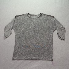 Women's Sweatshirt Large 3/4 Sleeve Pullover Minimalist Lounge Gray