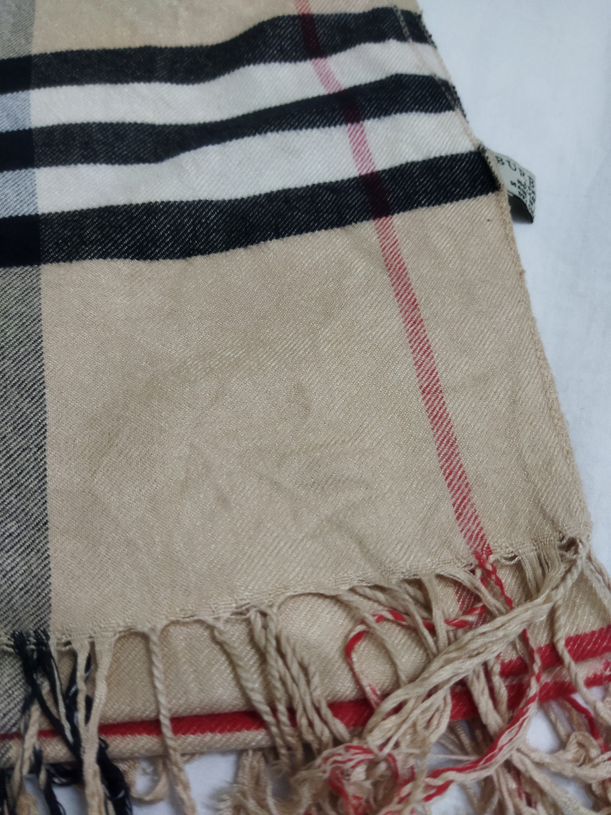Burberry Scarf Rectangular Shawl 100% Cashmere St… - image 10