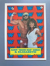 1987 Topps WWF RANDY "MACHO MAN" SAVAGE &ELIZABETH, Sticker #4, NM/MINT!!!