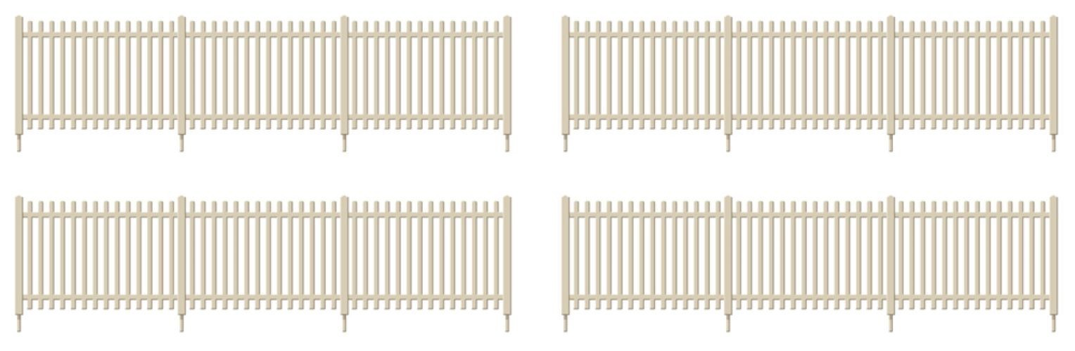 432 Ratio OO/HO SR Concrete Pale Fencing (Straight)