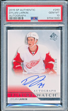 2015-16 Sp Authentic Dylan Larkin Future Watch Auto FWA PSA 10 POP 73 RC A133