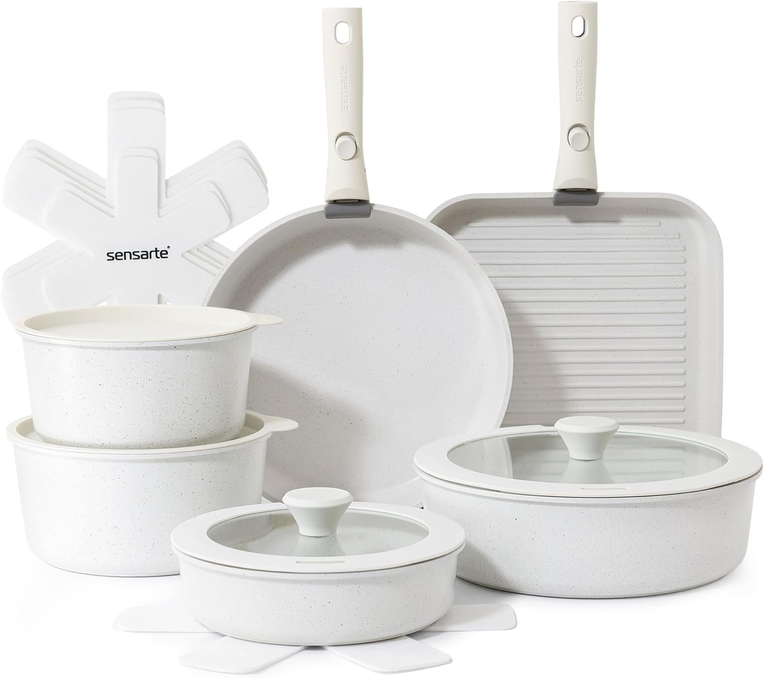 Set Cucina Granito 17 Pezzi Design | Padelle Salvaspazio Glamour