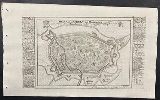 MONS BELGIUM 1720 GABRIEL BODENEHR UNUSUAL ANTIQUE COPPER ENGRAVED VIEW