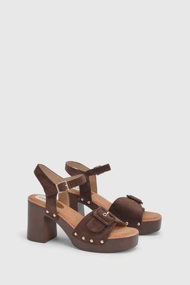 Oasis braune Damen-Sandalen mit Absatz Daywear-Absätze