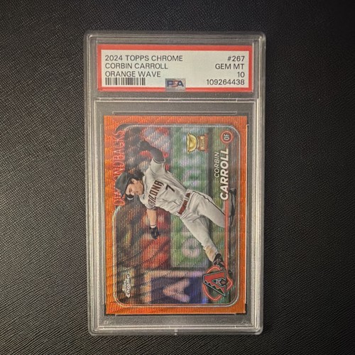 Topps 2024 Topps Chrome Corbin Carroll #267 Orange Wave Refractor /25 PSA 10