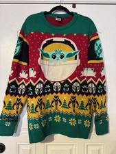 Mens Star Wars Baby Yoda Grogu Ugly Christmas Sweater - Size XL