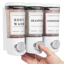 Shampoo and Conditioner Dispenser 450ml  3, Shower Dispenser 3 Chamber No Dr...