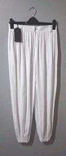 TK The Kemist White Crinkle Harem Trousers Elastic Cuff Size UK 10