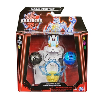 Bakugan Starter 3-Pack Spinning Figures Special Attack Mantid Dragonoid Trox