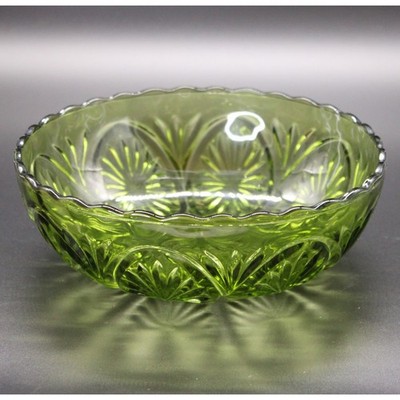 Vintage Anchor Hocking Olive Avocado Green Serving Bowl
