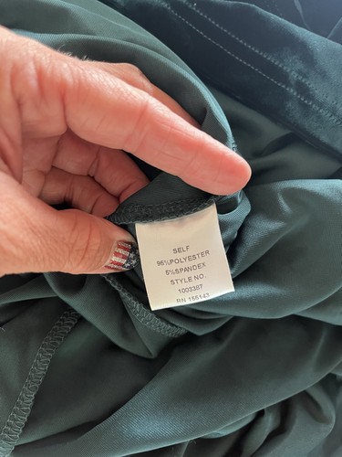 Blush Mark Velvet Maxi Dress M Dark Green Wrap Style Short Sleeve Elegant Formal - Picture 11 of 11