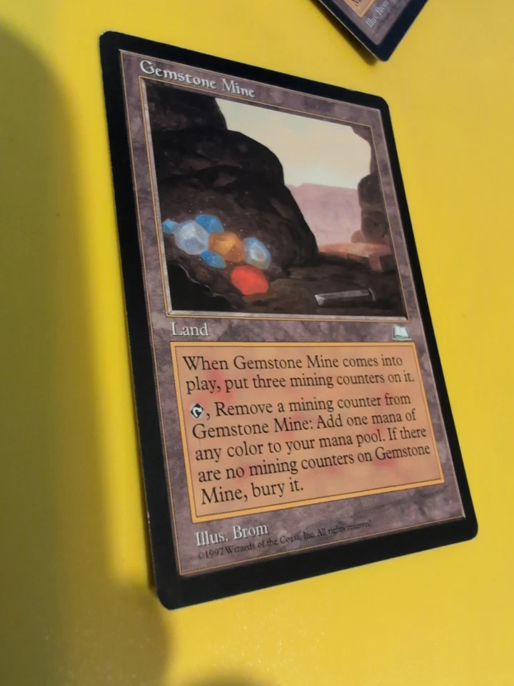 Gemstone Mine. Rare Land  Old Vintage. Weatherlight  Magic the Gathering Card. - Image 3 of 4