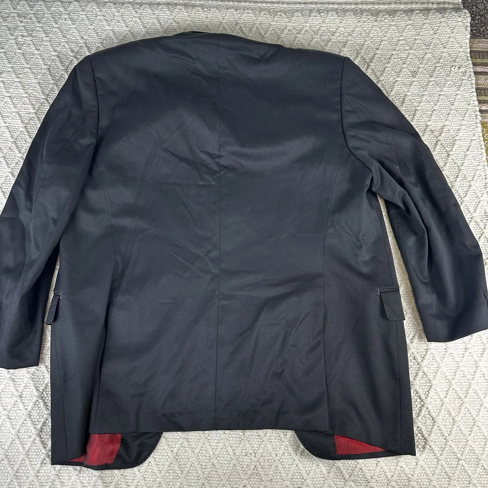 Blazer de lana de sastrería fina vintage Sean John para hombre 44R forro negro rojo Y2K Foto 4 de 4