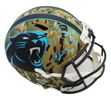 Steve Smith Sr. Signed Carolina Panthers Speed Full Size Camo NFL Helmet Insc.