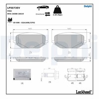 Vorderachse Delphi LP5073EV Bremsbelagsatz, Scheibenbremse FüR CitroËN,Opel,Peug