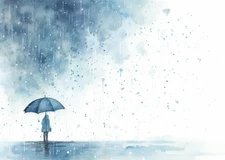 Dreamy Rainy Day Wall Art Poster - Serene Watercolor Decor Home Decor