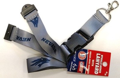 University of Nevada Wolfpack Lanyard Keychain Double Sided Breakaway Safety...