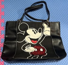 Vintage 90s Disney Large Tote Bag Made In USA Mickey Sequins